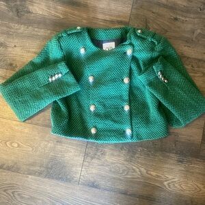 Tweed Blazer with Gold Buttons from Zara, size L